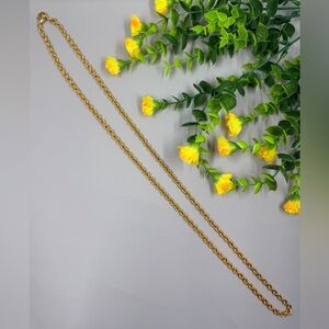 Vintage Long Gold Chain Necklace with Infinity Symbol Closure